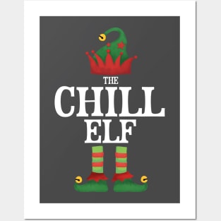 Chill Elf Matching Family Group Christmas Party Pajamas Posters and Art